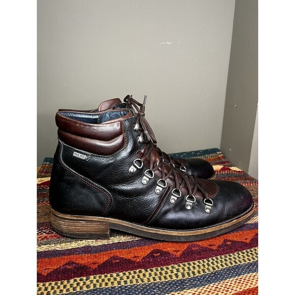 Pikolinos Mens Black Leather Lace Up Ankle Boots Size 48 - Picture 2 of 9